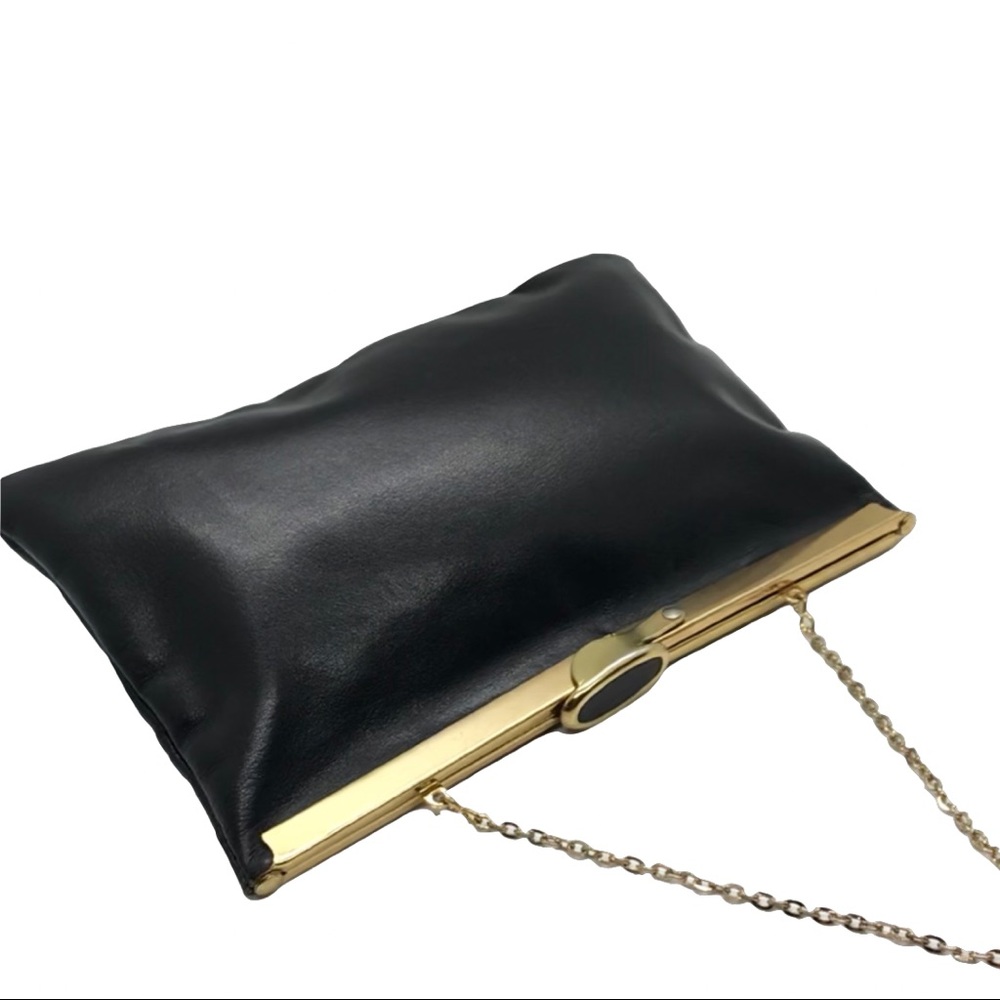 Etra Black Leather Clutch | Elegant Vintage